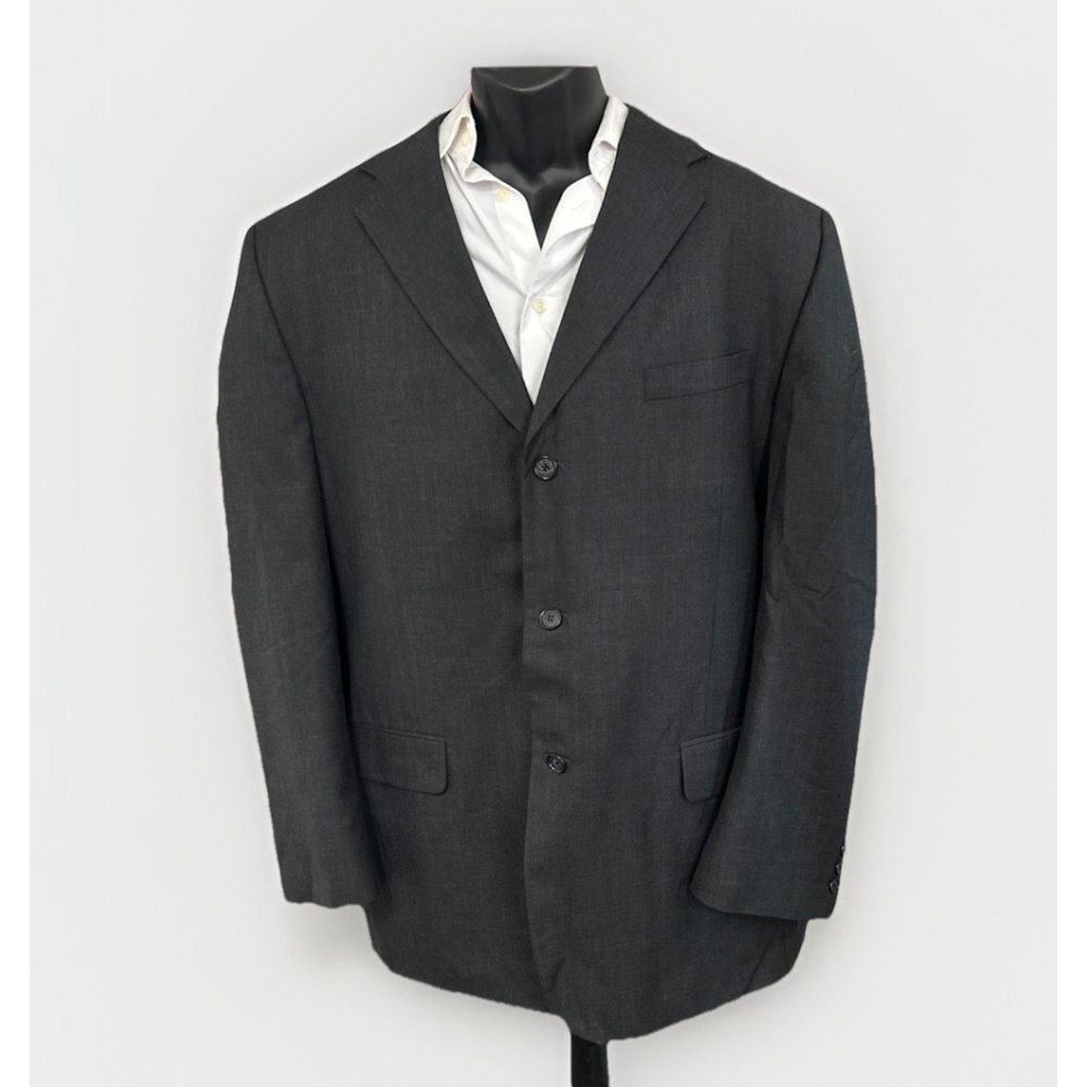 Stanley Blacker 48L Charcoal Three Button Blazer No Size Tag See Measurments